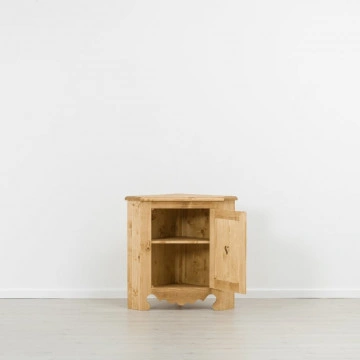 Comoda de colt Cabana cu 1 usa, Lemn masiv rustic, 90 x 57 x 90 cm - Img 4