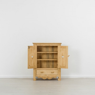 Comoda pantofi Cabana cu 2 usi si 1 sertar, lemn masiv rustic, 88 x 43 x 115 cm - Img 4