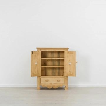 Comoda pantofi Cabana cu 2 usi si 1 sertar, lemn masiv rustic, 88 x 43 x 115 cm - Img 4