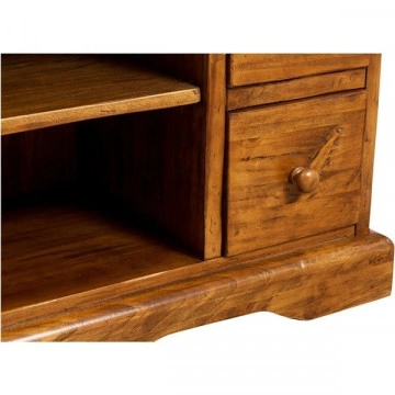 Comoda TV Dolce Toscana lemn masiv de tei, nuc antik, 129 x 40 x 60 cm - Img 6
