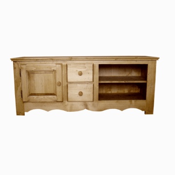 Comoda TV Rustic Cabana lemn masiv, 1 usa si 2 sertare, 150 x 50 x 60 cm - Img 2