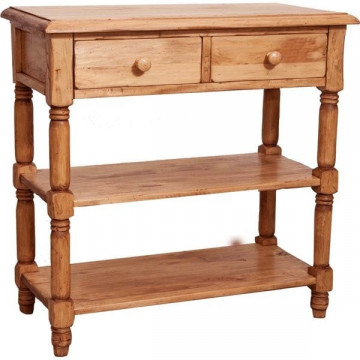 Consola Dolce Toscana cu 2 sertare natur antik, 80 x 38 x 80 cm