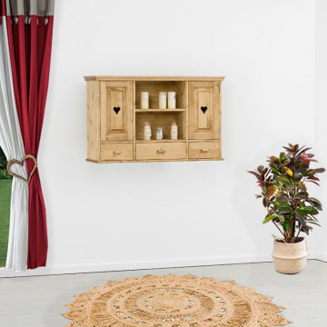 Corp de bucatarie Cabana cu 2 usi, 3 sertare, lemn masiv rustic, 120 x 38 x 75 cm