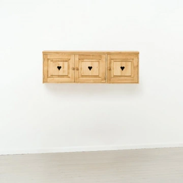 Corp de bucatarie Cabana, suspendat cu 3 usi, lemn masiv rustic, 150 x 38 x 50 cm - Img 2