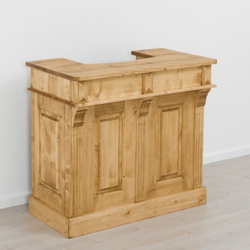 Corp mobilier de bar Cabana, lemn masiv rustic, 120 x 65 x 108 cm - Img 2