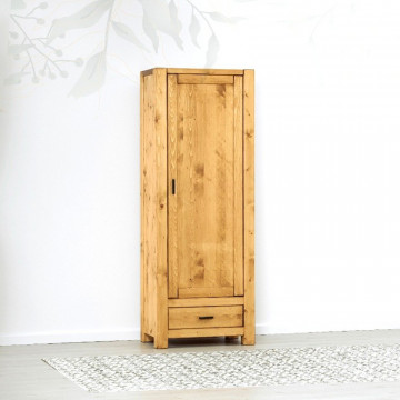 Dulap 1 usa si 1 sertar Ecuador, Lemn masiv rustic, 72 x 45 x 195 cm - Img 3