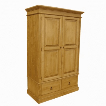 Dulap Apuseni, lemn masiv cu 2 usi si 2 sertare, 131 x 60 x 205 cm - Img 2