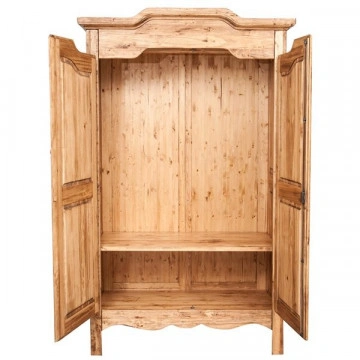 Dulap Artizan Dolce Toscana, lemn masiv de tei, natur antik, 127 x 59 x 204 cm - Img 2