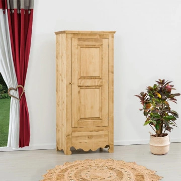 Dulap Cabana cu 1 usa 1 sertar, Lemn masiv rustic, 83 x 55 x 185 cm