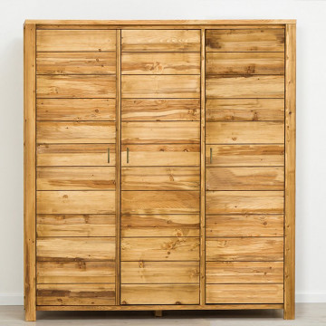 Dulap cu 3 usi Colibri, Lemn masiv rustic, 170 x 60 x 200 cm - Img 3