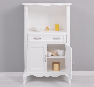Dulap de baie lemn masiv Shabby Rustic, 85 x 40 x 140 cm - Img 2