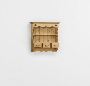 Etajera cu 3 sertare Cabana, lemn masiv rustic, 64 x 20 x 65 cm - Img 3