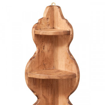 Etajera de colt / Raft Dolce Toscana lemn masiv tei, natur antik, 22 x 22 x 90 cm - Img 2