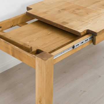 Masa extensibila Ecuador, Lemn masiv rustic, 140/194 x 90 x 78 cm - Img 3