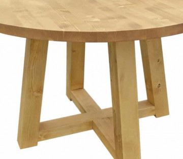 Masa rotunda lemn masiv Gloria model D005, Ø 120 x H 76 cm - Img 3