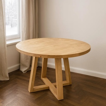 Masa rotunda lemn masiv Gloria, model D010, Ø 120 x H 76 cm