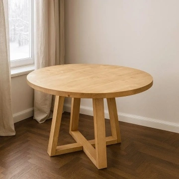 Masa rotunda lemn masiv Gloria, model D010, Ø 120 x H 76 cm