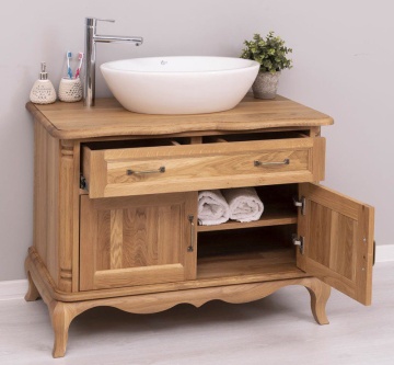 Masca de baie lemn masiv stejar Classy Julietta Stejar Wild, 100 x 57 x 75 cm - Img 8