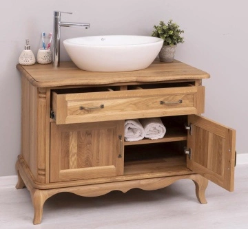 Masca de baie lemn masiv stejar Classy Julietta Stejar Wild, 100 x 57 x 75 cm - Img 8