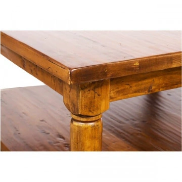 Masuta de cafea Dolce Toscana lemn masiv de tei, nuc antik, 90 x 90 x 45 cm - Img 2