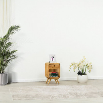 Noptiera cu 1 sertar 1 nisa Sahara, Lemn masiv rustic, 34 x 30 x 60 cm - Img 1