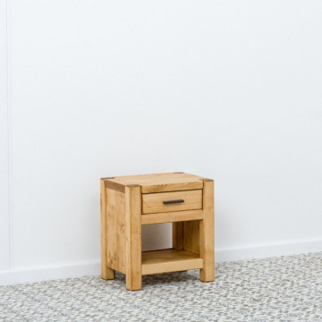 Noptiera cu 1 sertar Ecuador, Lemn masiv rustic, 45 x 35 x 50 cm - Img 5
