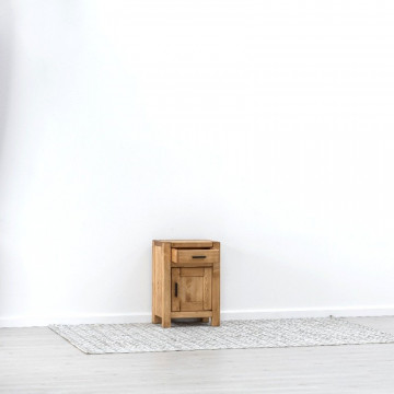 Noptiera Ecuador 1 usa si 1 sertar, Lemn masiv rustic, 45 x 35 x 65 cm - Img 4