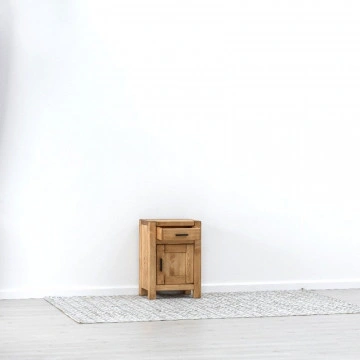 Noptiera Ecuador 1 usa si 1 sertar, Lemn masiv rustic, 45 x 35 x 65 cm - Img 4