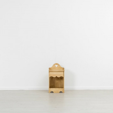 Noptiera Rustic Flame, 1 sertar si nisa lemn masiv rustic, 40 x 36 x 74 cm - Img 2