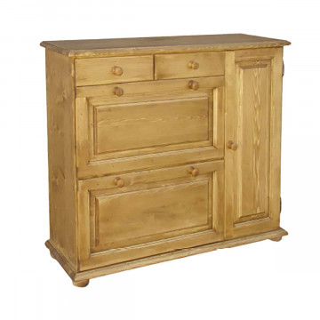 Pantofar / Comoda pantofi cu 3 usi si 2 sertare, lemn masiv, 123 x 32 x 105 cm - Img 2