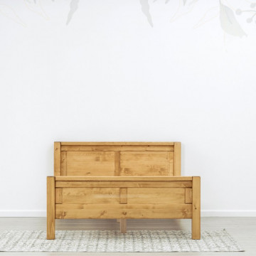 Pat lemn masiv dublu Ecuador, 2 tablii, Lemn masiv rustic, 140 cm, 160 cm sau 180 x 200 cm - Img 6
