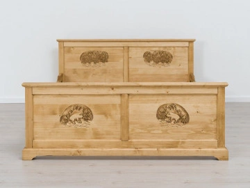 Pat lemn masiv rustic Rustic Chalet 140 cm, 160 cm sau 180 x 200 cm - Img 5