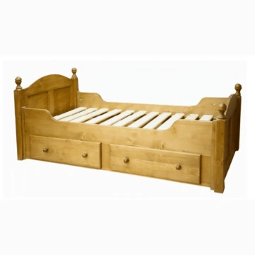Pat Provence din lemn masiv cu 2 sertare, 90 cm sau 140 x 200 cm - Img 2