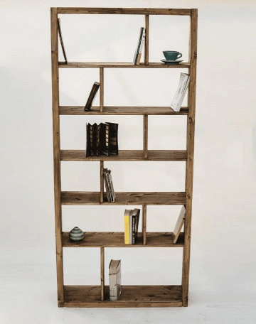 Raft biblioteca Cubicus, lemn masiv pin, 100 x 30 x 200 cm - Img 5
