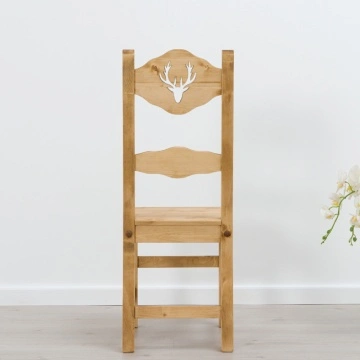 Scaun Rustic Cabana lemn masiv, model cerb, 40 x 42 x 101 cm - Img 2