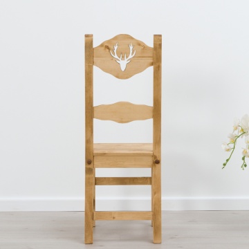Scaun Rustic Flame lemn masiv, model cerb, 40 x 42 x 101 cm - Img 2