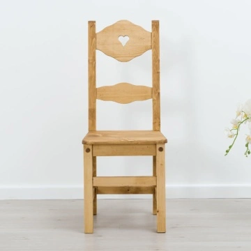 Scaun Rustic lemn masiv, model C-97, 40 x 42 x 101 cm - Img 4