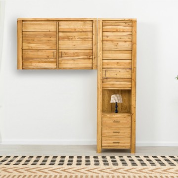 Set mobila dormitor lemn masiv Colibri, 2 piese lemn masiv rustic 02 - Img 5