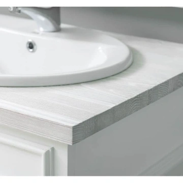 Set mobilier de baie masca lavoare + oglinda lemn masiv, 150 x 51 x 91 cm - Img 3