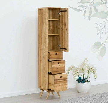 Set mobilier de baie Sahara, 5 piese, lemn masiv periat - Img 4