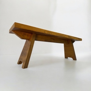 Bancuta Makambi lemn masiv iroko, 120 × 32 × 42 cm, alege esenta - Img 2