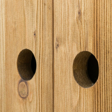 Biblioteca cu 2 usi 2 sertare Sahara, Lemn masiv rustic, 100 x 40 x 200 cm - Img 6