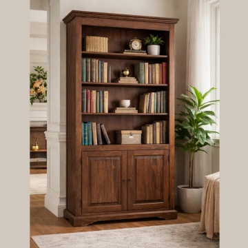 Biblioteca Dolce Toscana lemn masiv de tei nuc antik, 108 x 38 x 211 cm