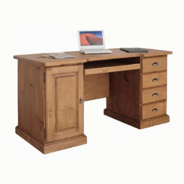 Birou Apuseni cu 1 usa, 4 sertare si 1 polita mobila lemn masiv, 160 x 70 x 80 cm - Img 2