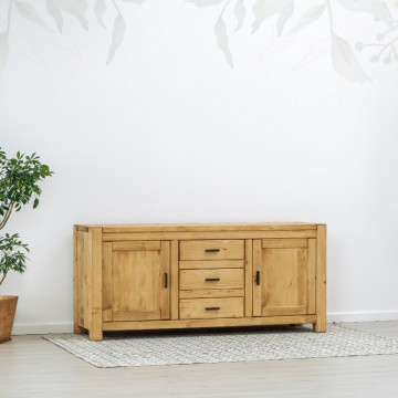 Bufet 2 usi si 3 sertare Ecuador, Lemn masiv rustic, 180 x 50 x 80 cm - Img 5