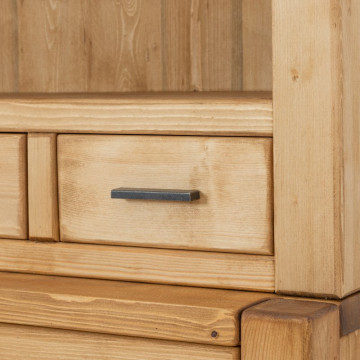 Bufet de bucatarie 2 usi si 5 sertare Ecuador, Lemn masiv rustic, 110 x 50/42 x 195 cm - Img 8