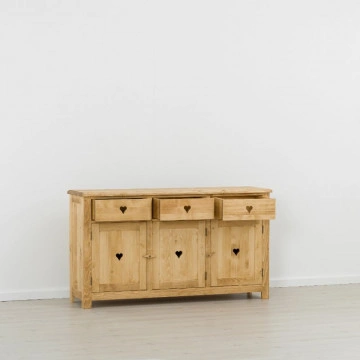 Bufet Rustic Floare de Colt 3 usi si 3 sertare, Lemn masiv 159 x 42 x 89 cm - Img 3