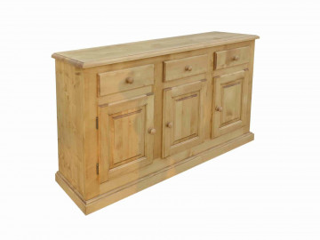 Bufet rustic lemn masiv, 3 usi si 3 sertare, 160 x 48 x 91 cm - Img 3
