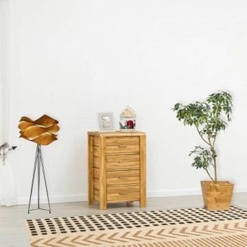 Comoda cu 4 sertare Colibri, Lemn masiv rustic, 55 x 46 x 85 cm