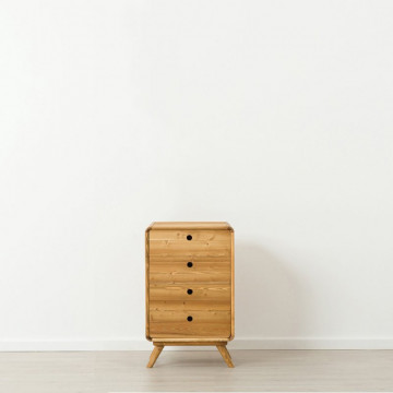 Comoda cu 4 sertare Sahara, Lemn masiv rustic, 50 x 45 x 85 cm - Img 2